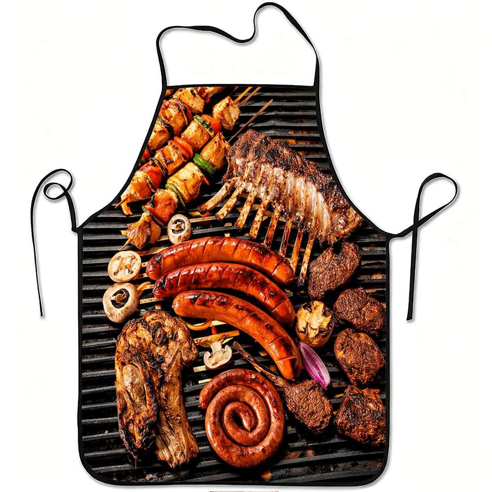 Home Cooking Cafe - 1 Adet Eğlenceli Barbekü Temalı Önlük,